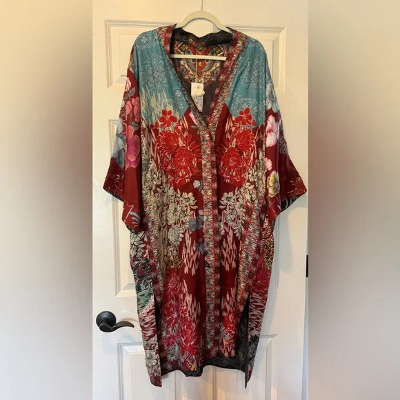 🆕 Johnny Was Davina Clementine Reversible Silk Kimono - Picture 3 of 9